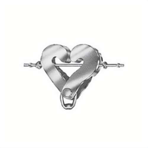 PHD 633B0100EG Type B Center Load Beam Clamp with Links, 1-1/2 in Rod, 1 in Thick, 11500 lb Load, Carbon Steel, Electro-Galvanized