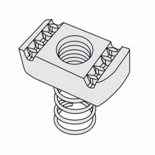 PHD S3106 EG FIG 3106 Strut Nut with Spring, 3/8 in Thread, Carbon Steel