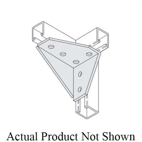 PHD S5211 EG 90°  Gusseted Corner Connector, 6 Holes, 5-3/8 in L x 3-3/4 in W, Carbon Steel
