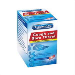 First Aid Only® PhysiciansCare® 90034 Cough Lozenges, 125 Count, Box Package, Formula: 7.6 mg Menthol