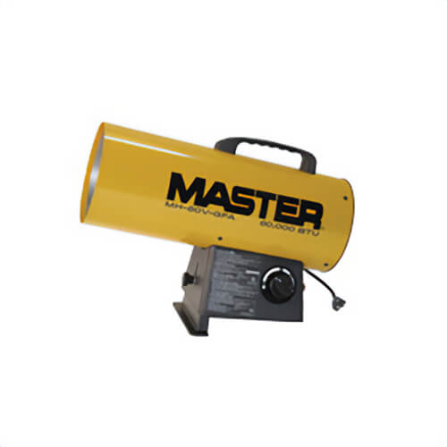 Master® MH-60V-GFA-A Gas Forced Air Torpedo Heater, 60000 Btu/hr Capacity, 120 VAC