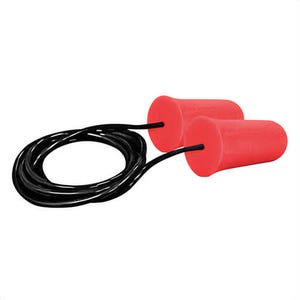 PIP® 267-HPF410C Mega Flare™ Traditional Ear Plug, 32 dB Noise Reduction, Tapered Shape, Disposable, Corded Design