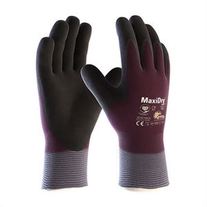 PIP® 56-451/M ATG® MaxiDry® Zero™ Insulated Gloves, Coated, Seamless Knit/Microfoam Grip Style, Medium, Lycra®/Nitrile Palm