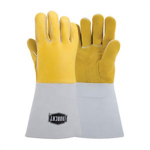 PIP® 9060/XL Ironcat® Welding Gloves, Extra-Large, Premium Grain Top Grain Elkskin Leather/Kevlar® Thread, Yellow
