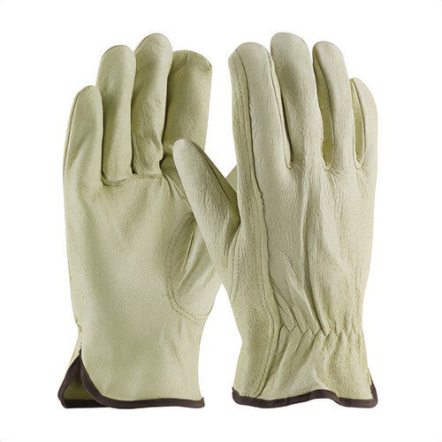 PIP® 994K/M Unisex General Purpose Gloves, Drivers/Work, Gunn Cut/Keystone Thumb Style, Medium, Grain Pigskin Leather Palm