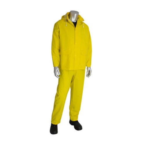 PIP® 201-350 Base35™ Premium Rain Jacket, Polyester/PVC, Water Resistant, Yellow
