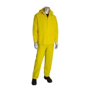 PIP® 201-350 Base35™ Premium Rain Jacket, Polyester/PVC, Water Resistant, Yellow