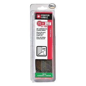 Porter-Cable® PDA15150 Angled Finishing Nail, 1-1/2 in L, 15 ga, Brite Basic, Steel