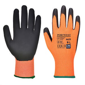 Portwest A625Y8RXXL Vis-Tex Cut Resistant Glove, Polyurethane, Cut Level A4, Yellow/Black, 2XL