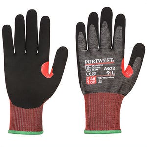 Portwest A672K8RXXL CS Cut F13 Nitrile Glove, Cut Level A6, Black, 2XL