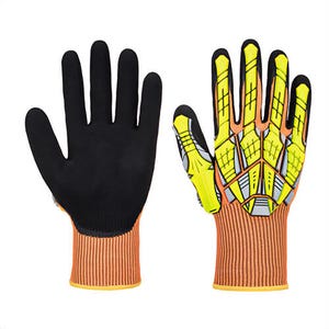 Portwest A727ORRXXXL DX VHR Impact Glove, Cut Level A6, High Visibility Liner, Nitrile Sandy Coating, Orange, 3XL