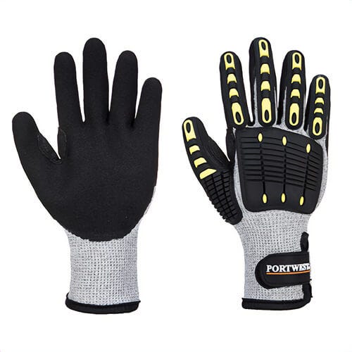 Portwest A729G8RXXXL Anti Impact Cut Resistant, Thermal Glove, Cut Level A4, Gray/Black, 3XL