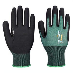 Portwest AP15E8RXXXL SG Cut B18 Nitrile Glove, Cut Level A2, Green/Black, 3XL, 12 pk