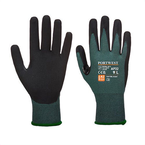 Portwest AP32K7RXXL Dexti Cut Pro Nitrile Glove, Cut Level A2, Black/Gray, 2XL