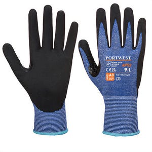 Portwest AP52B8RXXL Dexti Cut Ultra Glove, Cut Level A3, Blue/Black, 2XL