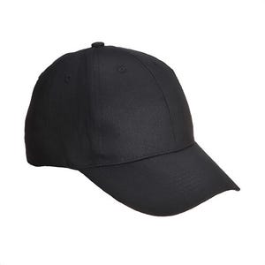 Portwest B010NAR Six Panel Baseball Cap, Adjustable with Plastic Strap, One Size, Navy