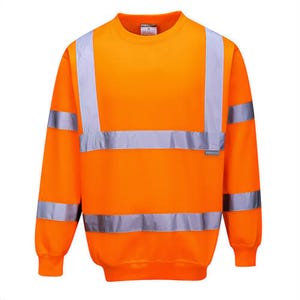 Portwest B303YERXXXL Hi-Viz Sweatshirt, Fully Elastic Waistband, Reflective Tape, 40+ UPF Rated Fabric, Yellow, 3XL