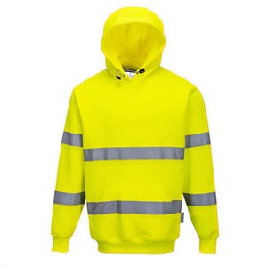 Portwest B304YERXXXL Hi-Viz Hoodie, Kangaroo Pocket, Fully Elasticized Waistband, Yellow, 3XL