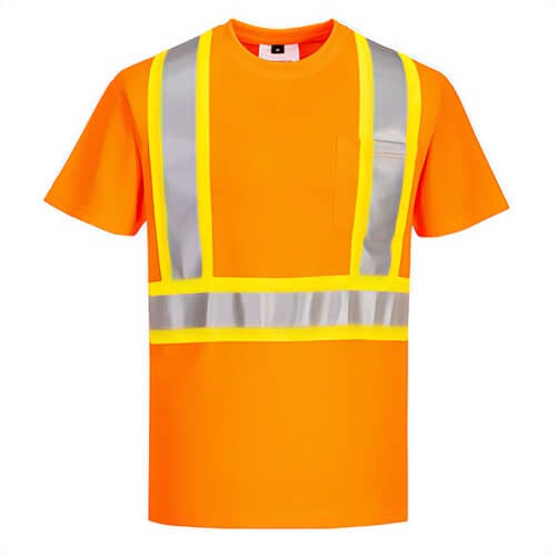 Portwest CA110YERXXXL Hi-Viz Back Contrast Tape T-Shirt Short Sleeve, Yellow, 3XL