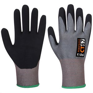 Portwest CT67G8RXXL CT Cut F13 Nitrile Glove, 200°F+ Heat Protection, Abrasion Level 4, Cut Level A6, Gray/Black, 2XL