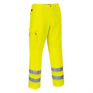 Portwest E046YETXXXL Hi-Viz Service Pants, Texpelâ„¢ Stain Resistant, Reflective Tape, 40+ UPF Rated Fabric, Yellow, Tall, 3XL