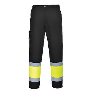 Portwest E049YNRXXL Hi-Viz Contrast Class 1 Service Pants, Yellow/Navy, 2XL
