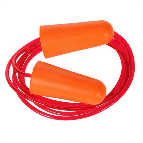 Portwest EP08ORR Corded Polyurethane Foam Ear Plugs, 200 Pairs, Orange