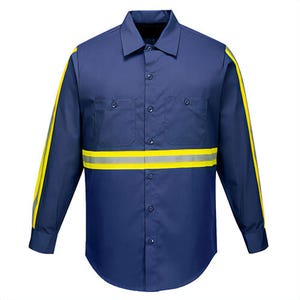 Portwest F125NARXXXL Ionaâ„¢ Xtra Enhanced Shirt, Long Sleeve, 6 Button Front Closure, 2 Chest Pockets, 40+ UPF Rated, Navy, 3XL