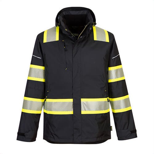 Portwest F144BKRXXXL Iona™ Plus Enhanced Winter Jacket, Waterproof, Insulatex™ Quilt Lining, Reflective Tape, 4 Pocket, Black, 3XL