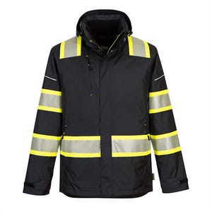 Portwest F144BKRXXXL Ionaâ„¢ Plus Enhanced Winter Jacket, Waterproof, Insulatexâ„¢ Quilt Lining, Reflective Tape, 4 Pocket, Black, 3XL