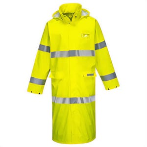 Portwest FR44YERL Sealtex® Flame Hi-Viz Flame Resistant Coat 50 in, Yellow, L