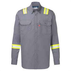 Portwest FR706KHR5XL Bizflame® 88/12 Flame Resistant Taped Shirt, Khaki, 5XL