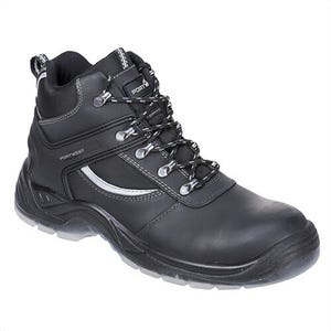 Portwest FW69BKR47 Steelite Mustang Boot, Premium Oiled Leather Upper, Steel Toecap and Puncture Resistant Midsole, Black, Size 13