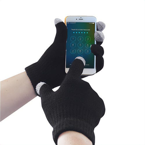 Portwest GL16BKRXX/3X Touchscreen Knit Glove, Knitted Cuff, 10 ga, Black, 2XL/3XL