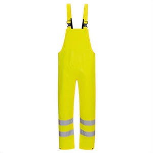 Portwest H449YERXXXL Hi-Viz Bib and Brace, Waterproof, Snap Adjustable Hems, Reflective Tape, 40+ UPF Rated Fabric, Yellow, 3XL