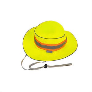 Portwest HA15YERS/M Hi-Viz Rangerâ„¢ Hat, Cooling Mesh Fabric, Reflective Tape, Adjustable Cord, Yellow, S/M
