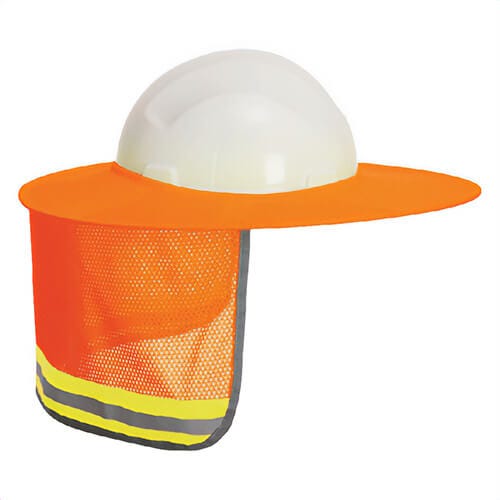 Portwest HA20YER Hi-Viz Mesh Sun Shield, Wide Brimmed, Cooling Mesh Fabric, Adjustable Straps, Reflective Print, One Size, Yellow