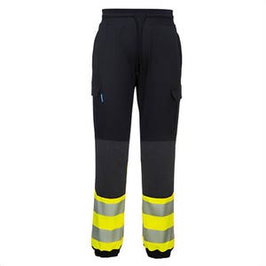 Portwest KX341KYRXXXL KX3â„¢ Hi-Viz Flexi Pants, Slim Fit, Cuffed, Reflective Tape, 4-Way Stretch, 5 Pockets, Black/Yellow, 3XL
