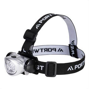 Portwest PA50SIR LED Head Lamp, 40 Lumens, 10 hr Runtime, High-Medium-Flash Functions, 8 LED's, Tilt Control