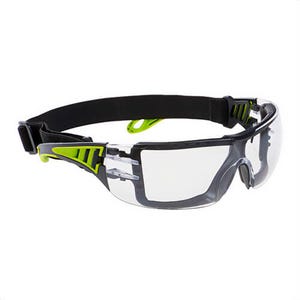 Portwest PS11CLR Tech Look Plus Safety Glasses, Dielectric, Anti-Fog, Anti-Scratch, Wraparound, Size Vents, Clear