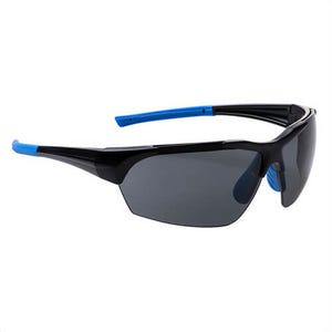 Portwest PS18SKR Polar Star Safety Glasses, Wraparound Dual Lens, Soft Arm Tips, 99% UV Protection, One Size, Smoke