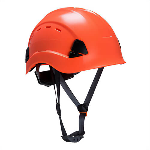 Portwest PS63YER Height Endurance Vented Hard Hat, ABS Shell, Hi-Viz, Sweatband, 4-Point Chin Strap, Chin Protector, Yellow
