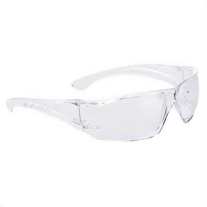 Portwest PW13CLR Clear View Glasses, Curved Lens, Lightweight, Anti-Scratch, Anti-Fog, Wrap Around, One Size, Clear