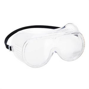 Portwest PW20CLR Direct Vent Goggles, Flexible PVC Frame, Adjustable Headband, Clear