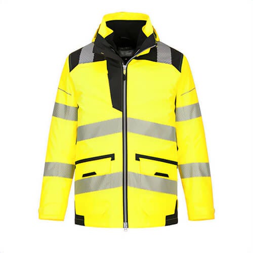 Portwest PW367YBRXXXL PW3 Hi-Viz Breathable 5-in-1 Jacket, Yellow/Black, 3XL