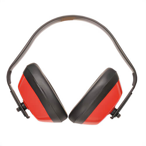 Portwest PW40RER Classic Ear Muffs, Ultra Lightweight, Compact, Nickel and Ferrous Free, Red