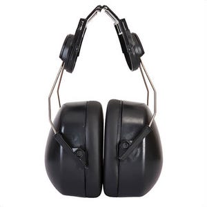 Portwest PW47RER Endurance Clip-On Ear Muffs, Easy Clip-On, Adjustable Dual Pin System, Red