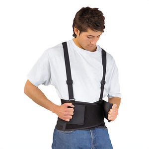 Portwest PW80BKRXL Support Belt, 8 in Wide, Elasticized, Machine Washable, Black, XL