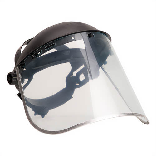 Portwest PW96CLR Face Shield Plus, Polycarbonate, Impact Resistant, One Size, Clear