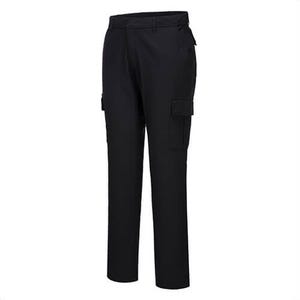 Portwest S231BKR46 Flex Slim Combat Pants, Stretch Cotton, 6 Pockets, Cargo Pockets, 40+ UPF Rated Fabric, Black, Size 46